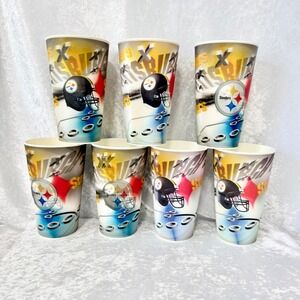 Pittsburgh Steelers NFL Cups Set of 7 Capitol Cups Souvenir Hologram Tailgate